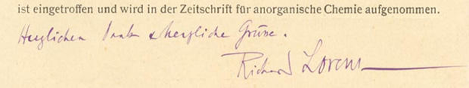 Richard Lorenz (1863-1929) an Paul Niggli (1888-1953), 1918. ETH-Bibliothek, Hochschularchiv, Hs 392:624. <br _rte_temp_br="brEOB">