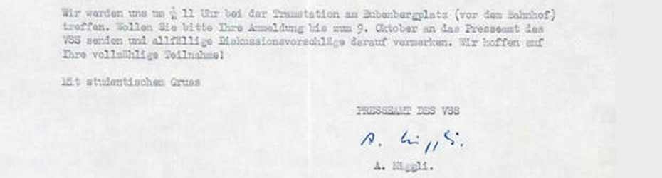 Signature of Alfred Niggli in a letter from 1947. The ETH Library, University Archives,&nbsp; Hs 1 227:8596