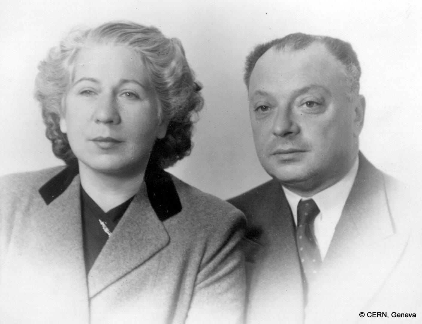 Wolfgang Pauli on the right of his wife Franca Pauli