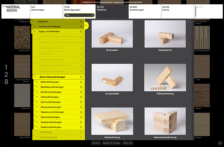 Screenshot of materialarchiv.ch