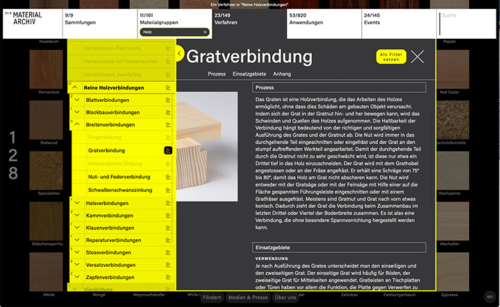 Screenshot of materialarchiv.ch