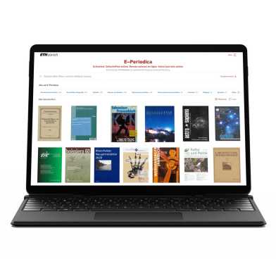 Laptop mit e-periodica-Zeitschriften abgebildet