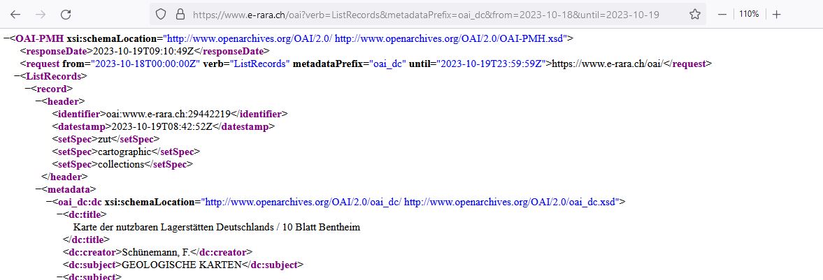 Extracting metadata via the Open Archives Initiative Protocol for Metadata Harvesting (OAI-PMH).