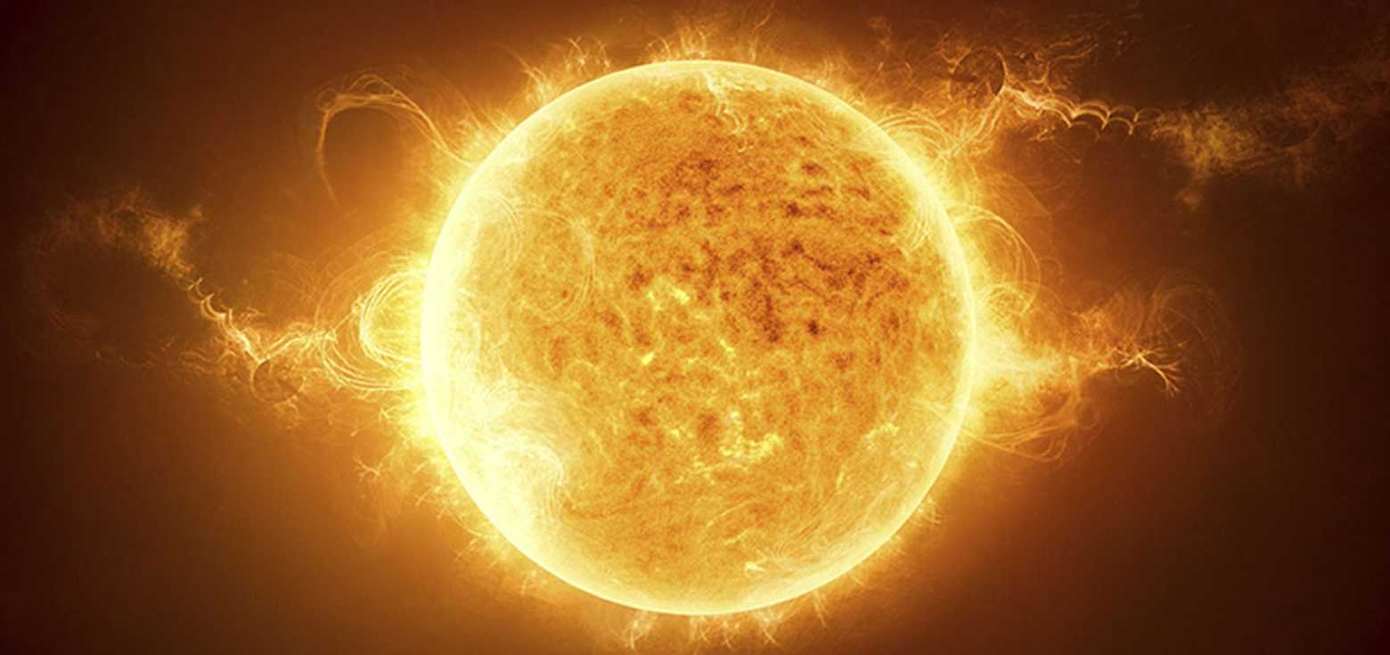 Abbildung der Sonne mit Protuberanzen
