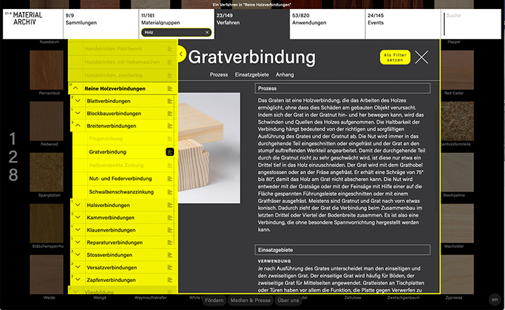 Screenshot von materialarchiv.ch