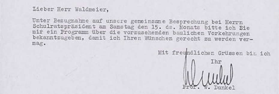 Brief von William Dunkel an Max Waldmeier, Professor für Astronomie an der ETH und an der Universität Zürich, vom 18. März 1947. ETH-Bibliothek, Hochschularchiv, Hs 1422a:1377 &nbsp;